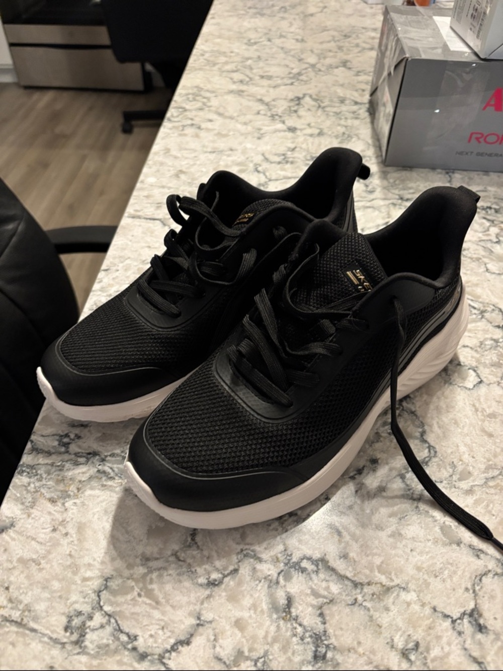 BOBS from Skechers Black Sneakers with White Sole
